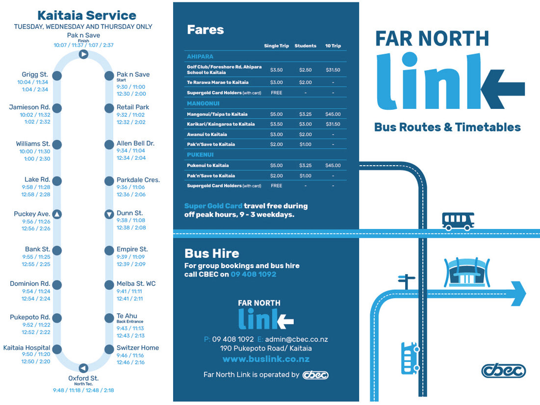 Far North Link timetable page 1.