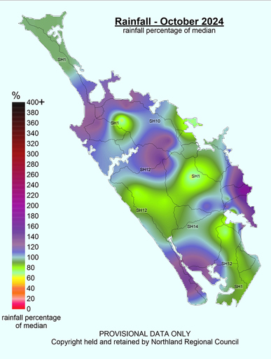 October 2024 Rainfall Median Percentages