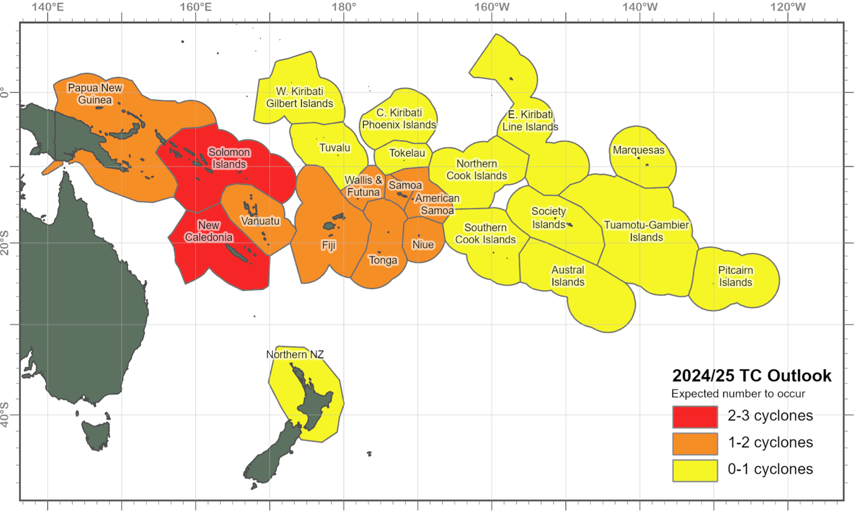 2024 25 Season Predicted Tropical Cyclones