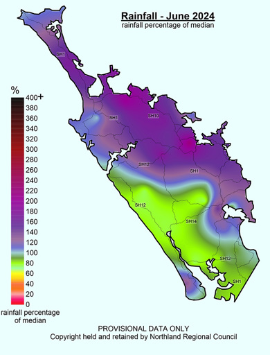 June 2024 Rainfall Percentage Of Median