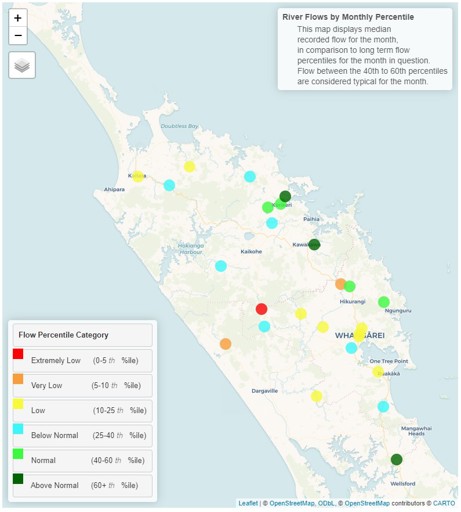 River Flows In Key Catchments For July 2024