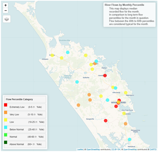 River Flows In Northland For November 2024