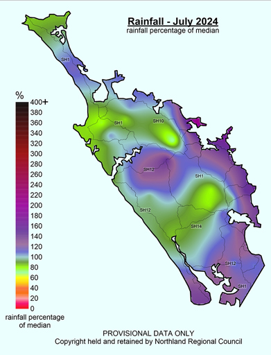 July 2024 Rainfall Median Percentage