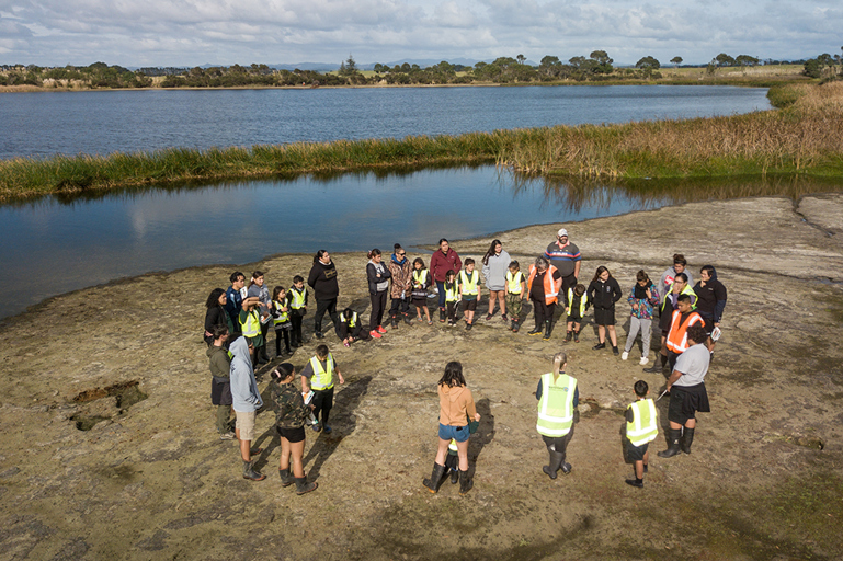 Dune lakes education and planting day Lake Waiporohita 2019