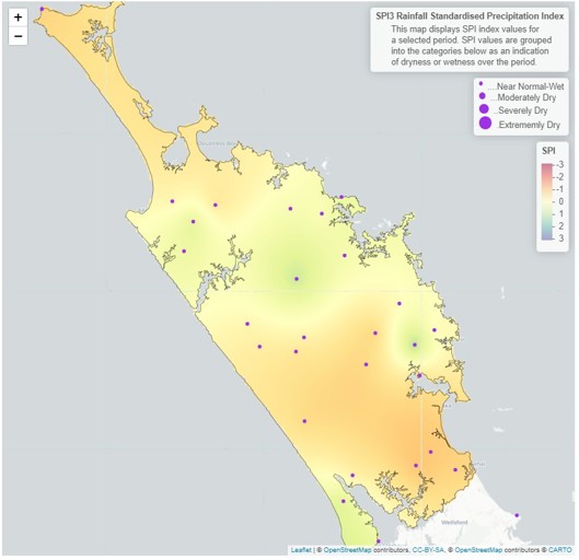 3 Month SPI  Standardised Precipitation Index  map for April to June 2024