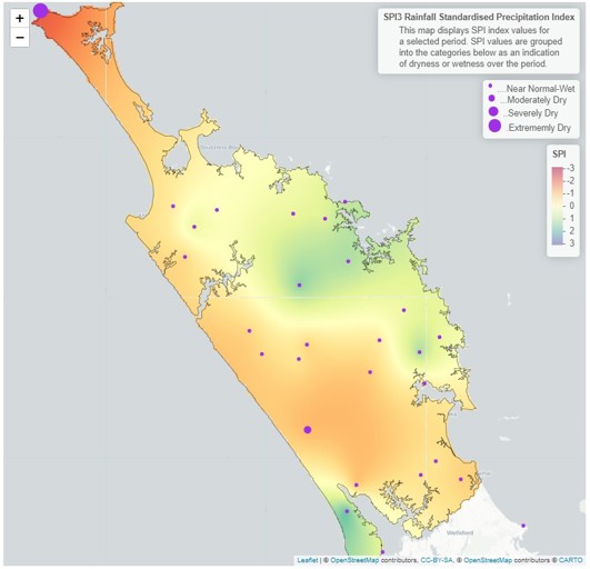 3 month SPI Standardised Precipitation Index  Map For June August 2024