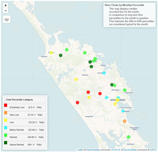 River Flows Feb 2025 map