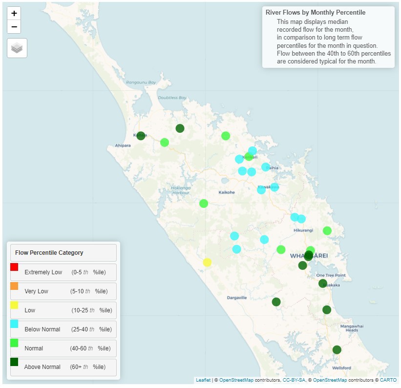 Hydrology Climate Report Northland Regional Council January 2024   Monthly Percentile River Flows For January 2024 