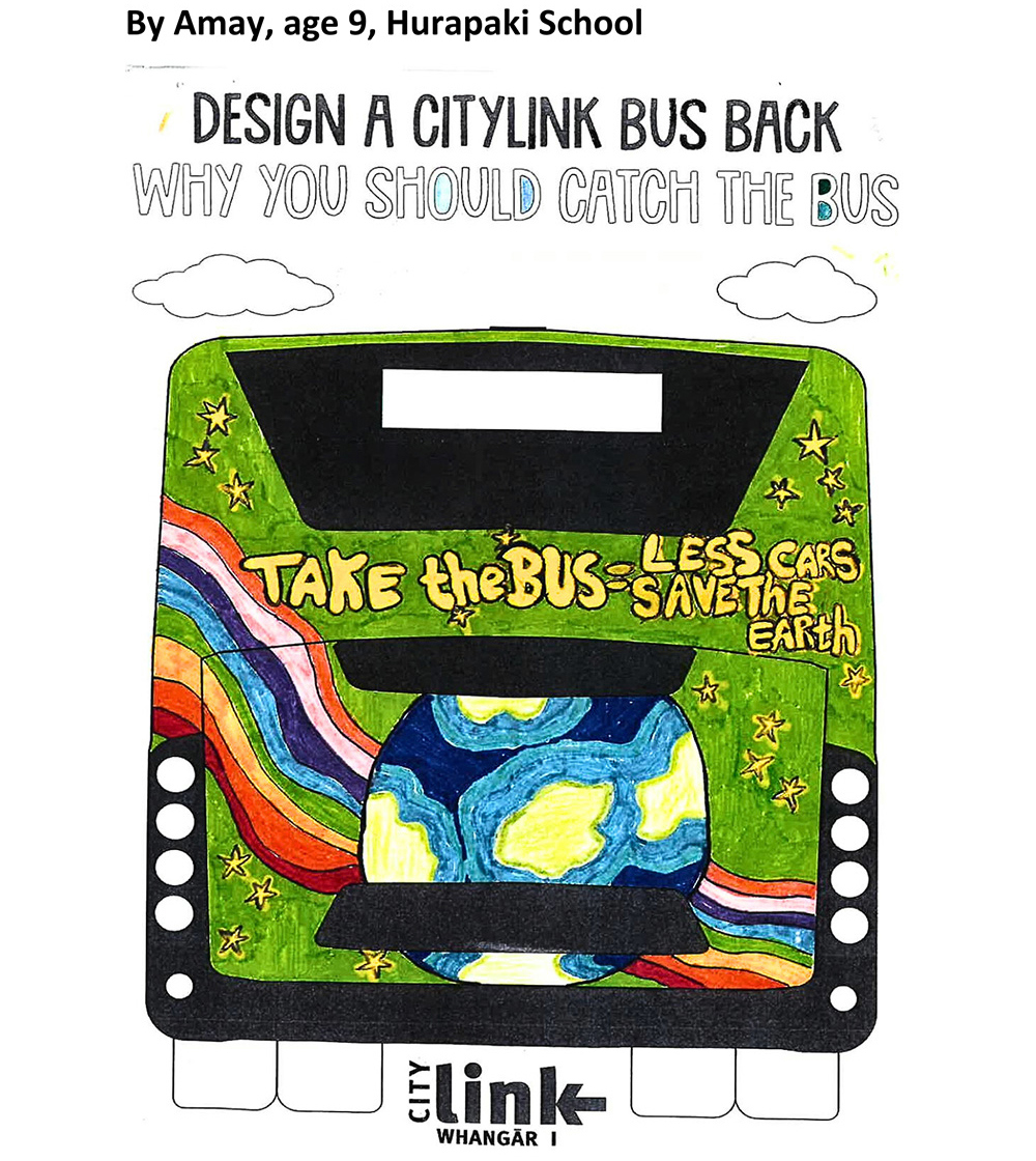 Entry form with coloured bus back template.