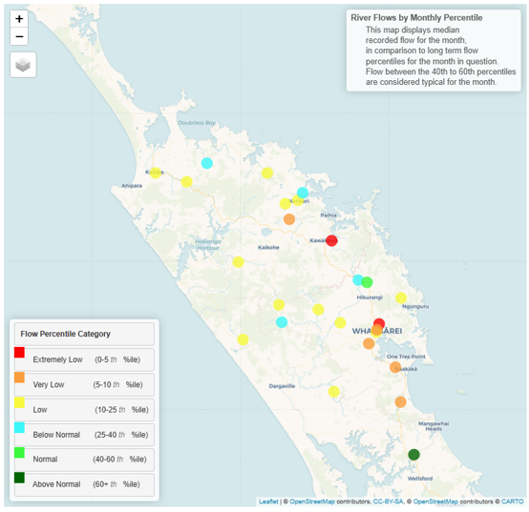 River Flows In Key Catchments For October 2024