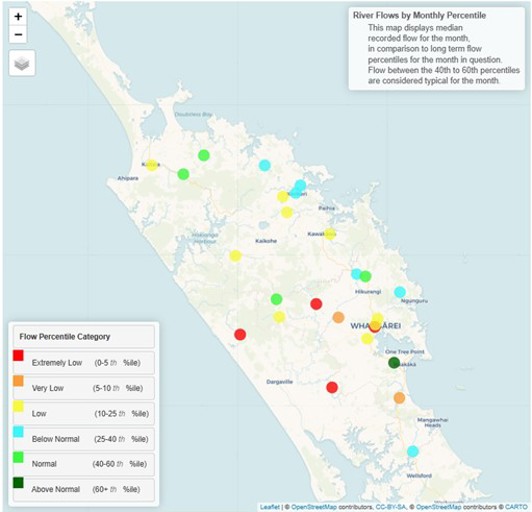 Fig 5 River Flows In Northland For Jan 2025